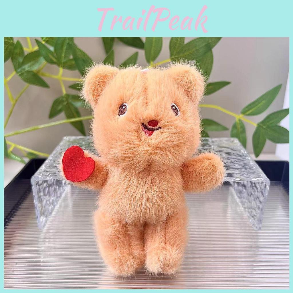 Cute Cartoon Yellow Bear Plush Keychain Super Soft Stuffed Toy Bag Pendant
