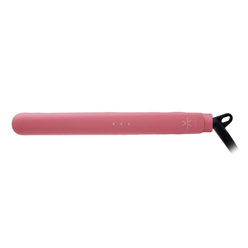 VENUSiS Mini Straight Hair Iron Fast International Voltage 3 Temperature Soft Press Minimizes Case Brush Set (Pink) - Palm-sized, Start-up, Portable,