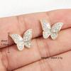 ZAKOL Shiny Micropaved Zirconia Butterfly Stud Earrings for Women Luxury Engagement Wedding Zircon Gifts With Gift Box