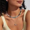 Stone Beads Necklace Colorful Beaded Choker Boho Summer Holiday Necklace for Women Daily Wear Party Beach Vacation Jewelry