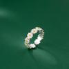 Korean Sweet Cute Flower Rings For Women Elegant Temperament Zircon Flower Opening Finger Ring Wedding Engagement Jewelry Gift