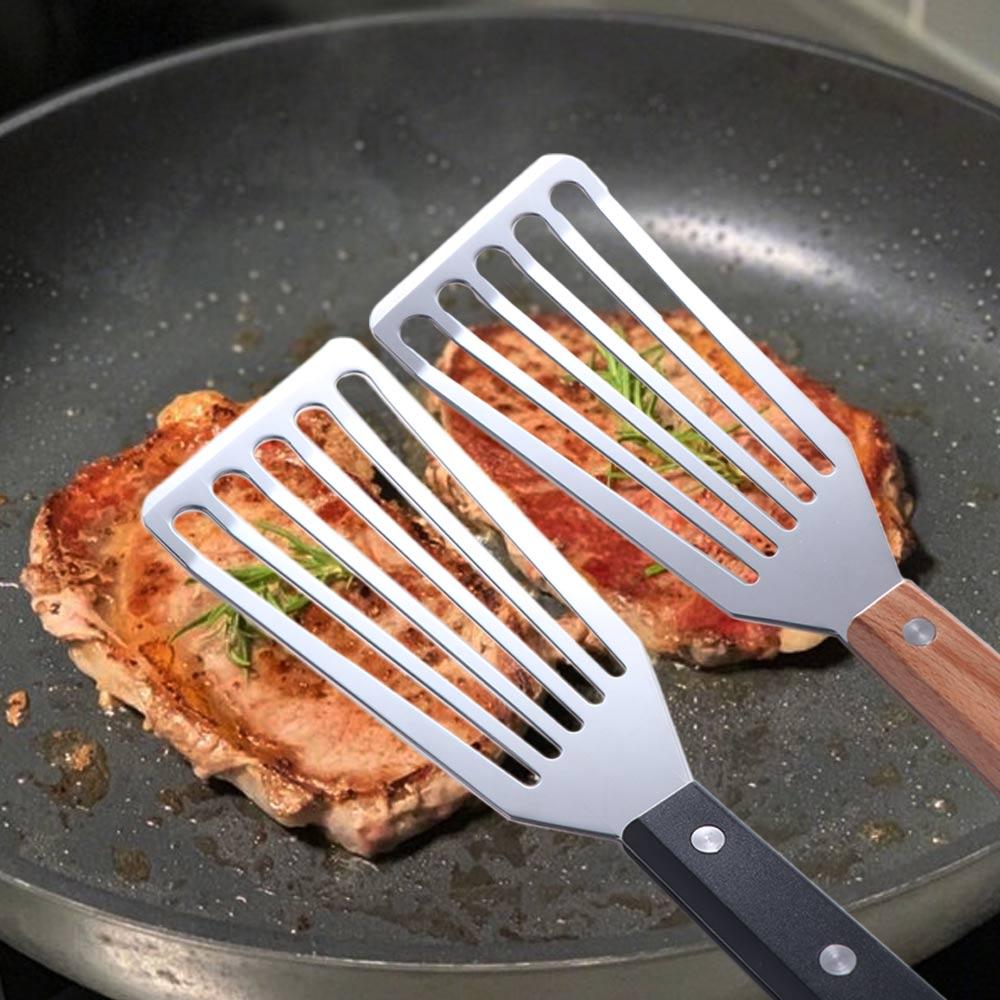 Slotted Fish Spatula Stainless Steel Frying Shovel Multi-Purpose Steak Tuner Egg