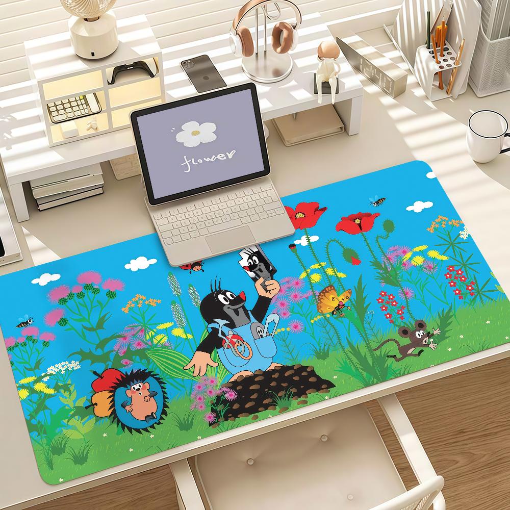 Cute The Little Mole Art Mouse Pad Anti Slip Rubber Edge Locked Thickened Laptop Gaming Desk Mat