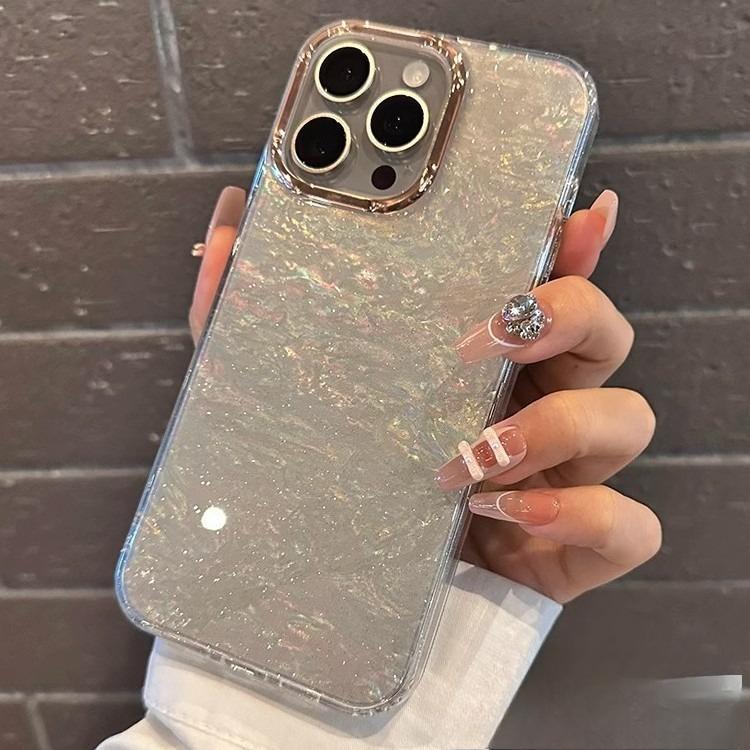 Applicable To Apple 17proMax Glitter Powder Shell Pattern Mobile Phone Case IPhone 16 Starry Sky 15 Goddess Protective Case Anti Fall