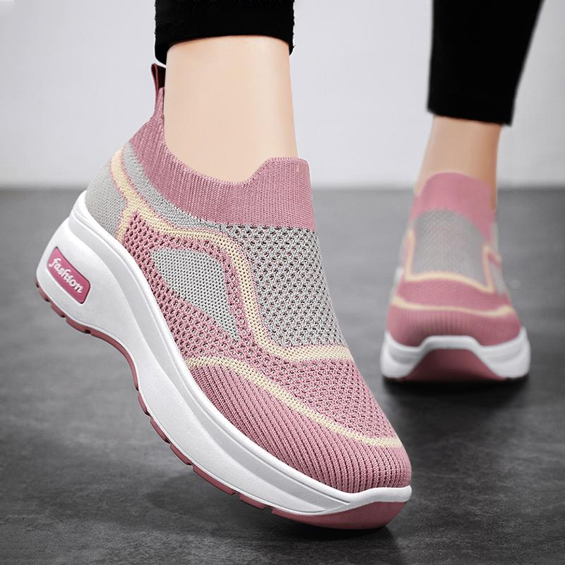 Women's Summer Casual sneaker Thick Sole Boosting Shoes Breathable Soft Comfortable Outdoor Sports Walking Shoes Free Shipping