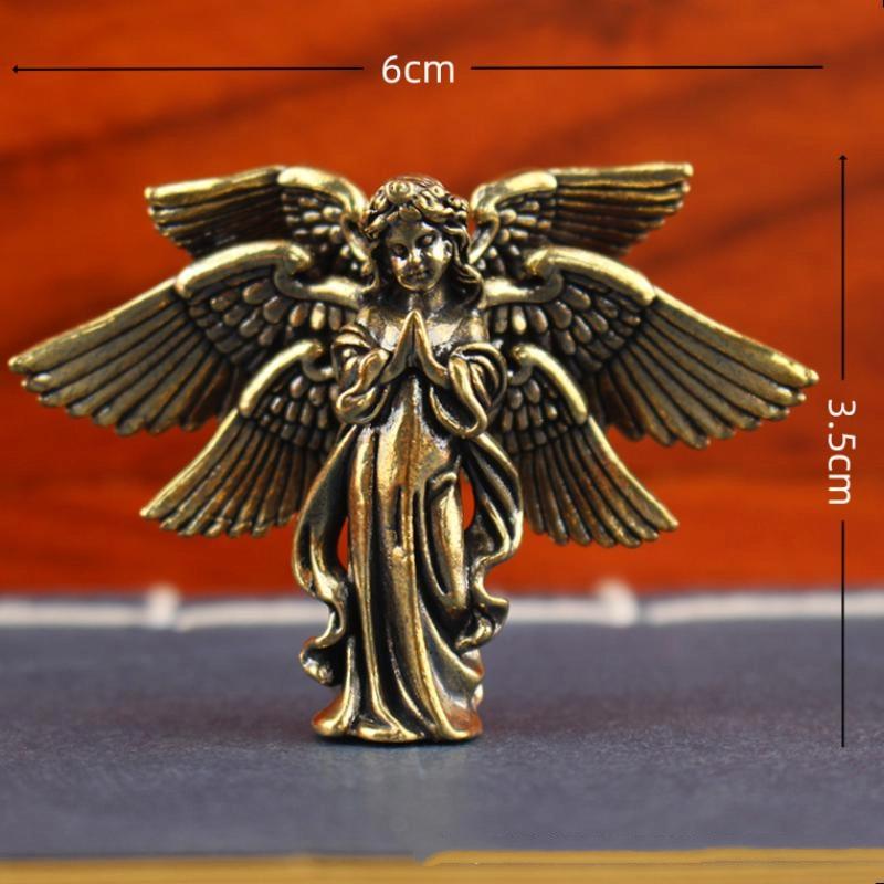 1Pc Solid Brass Cupid Statue - God of Love Guardian Angel Figurine for Desktop, Home Decor Accessories & Romantic Gift