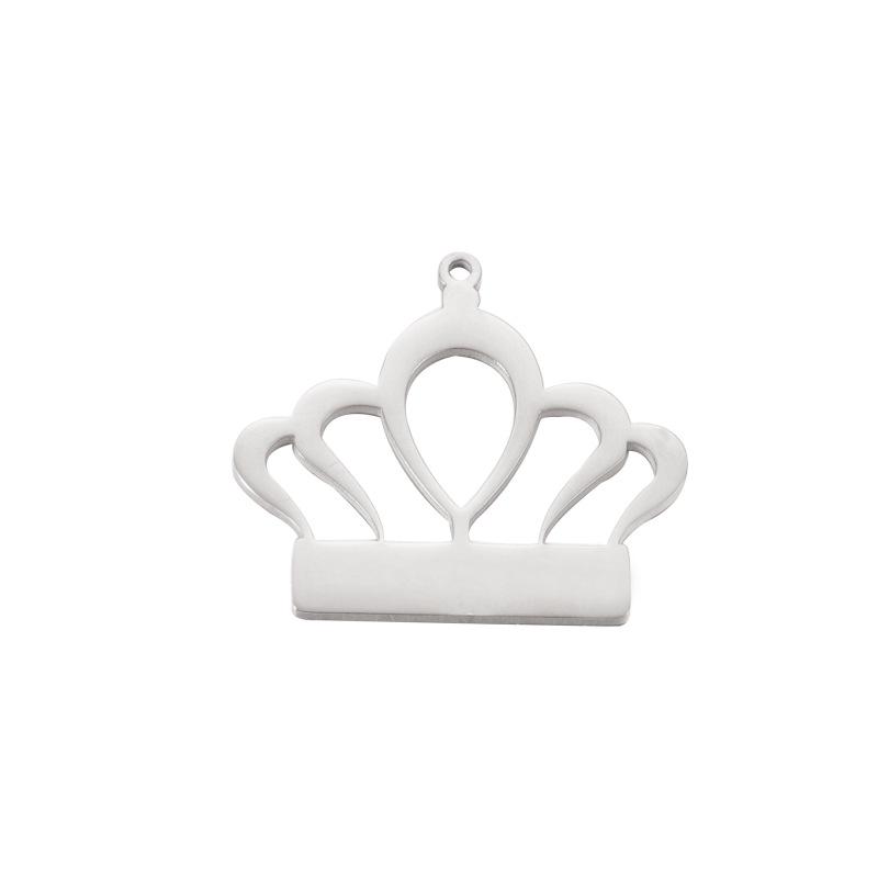 

Mirror Stainless Steel Crown Necklace Pendant DIY Charm