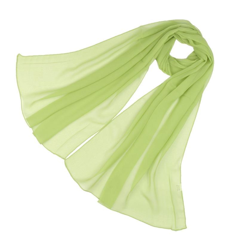 Spring and summer solid color yarn vertical soft georgette long chiffon scarf female body performance silk scarf
