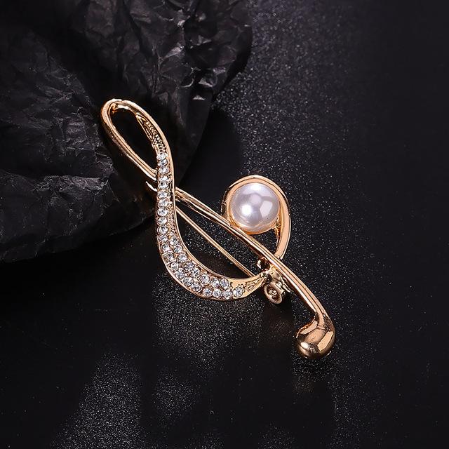 

Fashionable Note Pin Brooch High Grade Atmospheric Pin Brooch Versatile For Girls Suit Inch Clothing Pin By ManufacturersWedding Jewelry