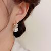 Douyin-Inspired Zircon Flower & Pearl Ear Cuffs: Chic, Elegant, Versatile Design for Sweet Influencer Style. 