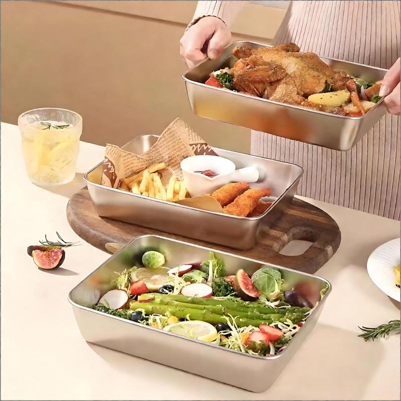 3Pcs Stainless Steel Food Storage Containers Set - Airtight Kitchen Organizers For Fridge/Pantry/Dry Goods Outdoor Camping