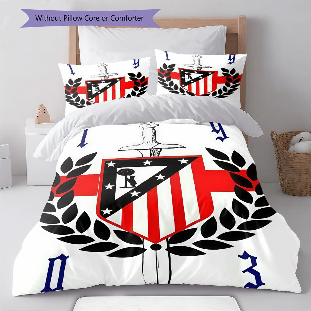 Juego de Edredón Ropa de Cama Atleti Funda de Edredón Funda de Almohada Decoración del Hogar Regalo de Cumpleaños (1 * funda nórdica + 2 * fundas de almohada, sin núcleo)