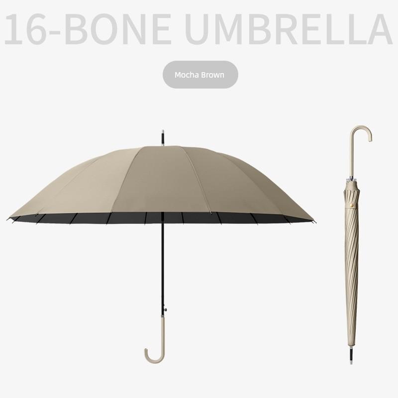 INS Japanese Style Fresh Long Handle 16K Automatic Belt Waterproof Cover Vinyl Sun Protective Straight Handle Women's Golf Umbrella