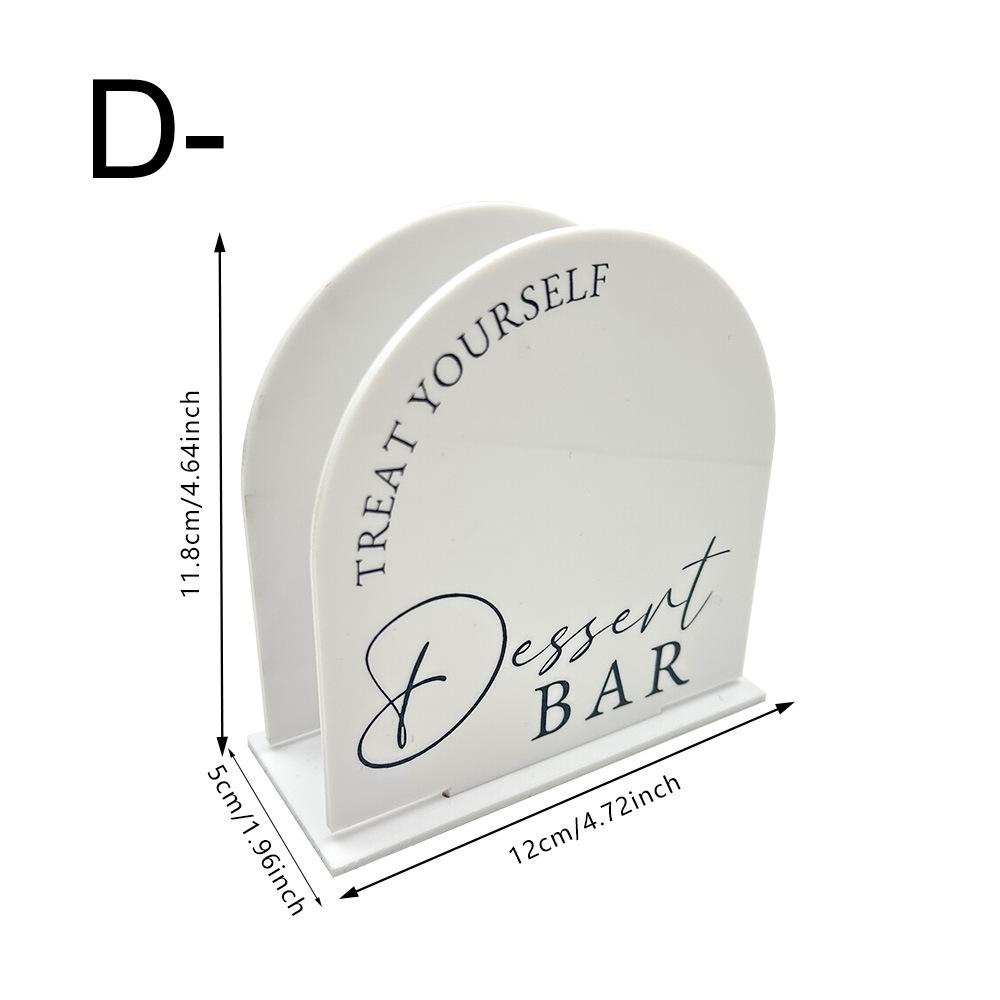 Half Circle Golden Mirror Acrylic Welcome Signs for Wedding Party Durable Waterproof Tabletop Napkin Storage Rack