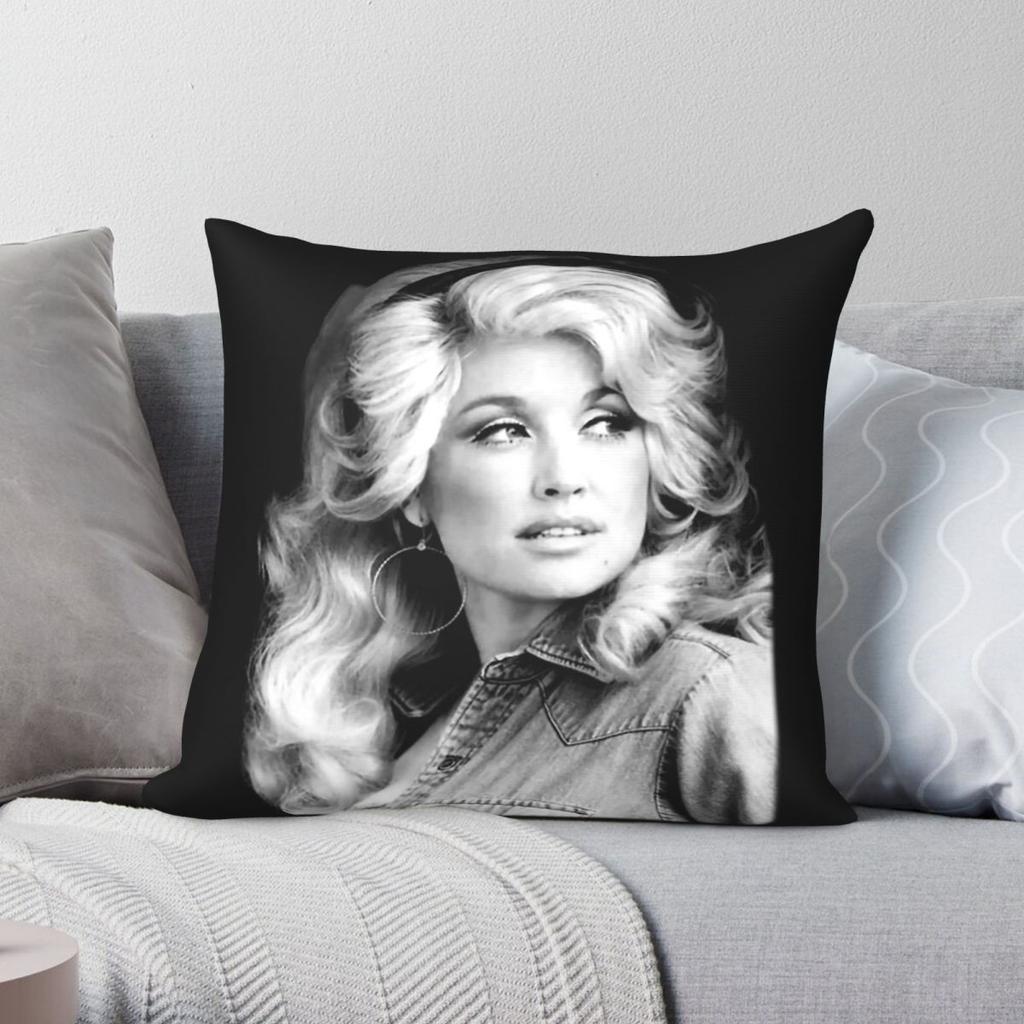 Dolly Parton Vintage čtvercový povlak na polštář Polyester Len Samet Tištěný Zip Dekorace Povlak na polštář Pouzdro na polštář do pokoje