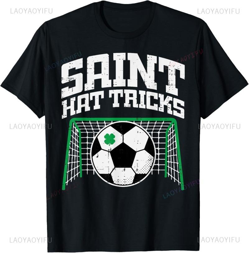 St Patricks Day Man T Shirt Soccer Saint Hat Tricks Pattys Men Boys Kids TShirt Trendy Cotton Outdoor Tops Summer Shortsleev