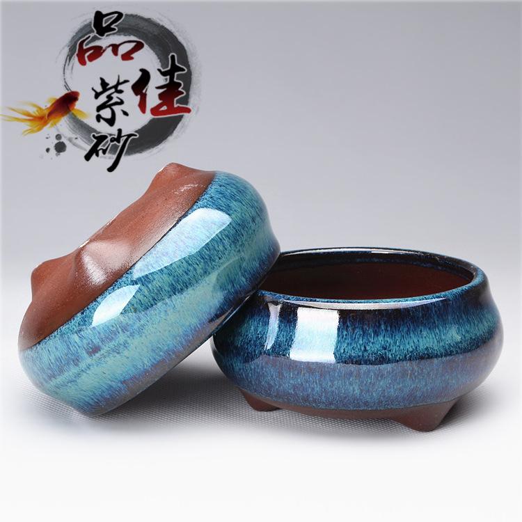 Yixing Zisha Miniature Bonsai Pot for Succulents - Breathable Coarse Clay Office & Balcony Decor