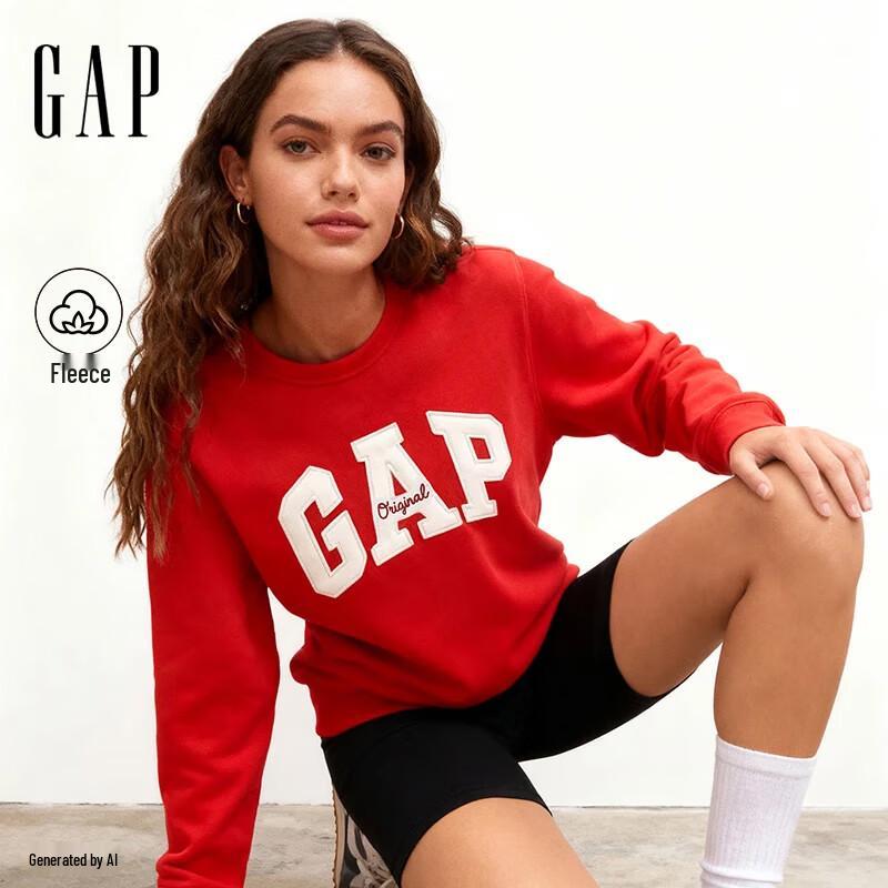 Gap Unisex Letter Logo Fleece Crewneck Sweatshirt