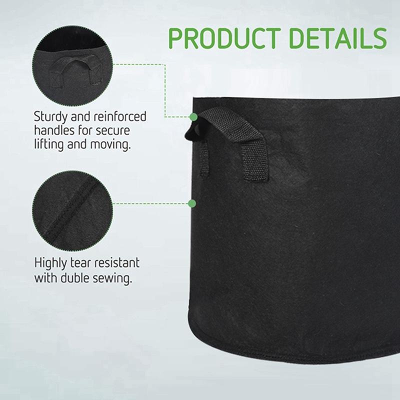 Felt Plant Grow Bags for Veg Garden Pots Planting Bag Grow Accessories Gardening Tools and Planting Supplies