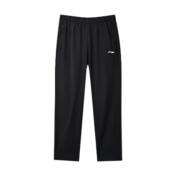 

Штаны для настольного тенниса Li Ning, однотонные, с принтом логотипа, быстросохнущие, прямые, спортивные, повседневные, мужские, черные, AYKT553-7 XXXXL
