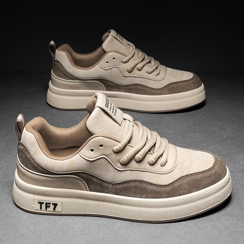 

Autumn new thick-soled heightening leather casual board shoes fashionable retro style sports breathable cold sticky casual shoes men s shoes 39