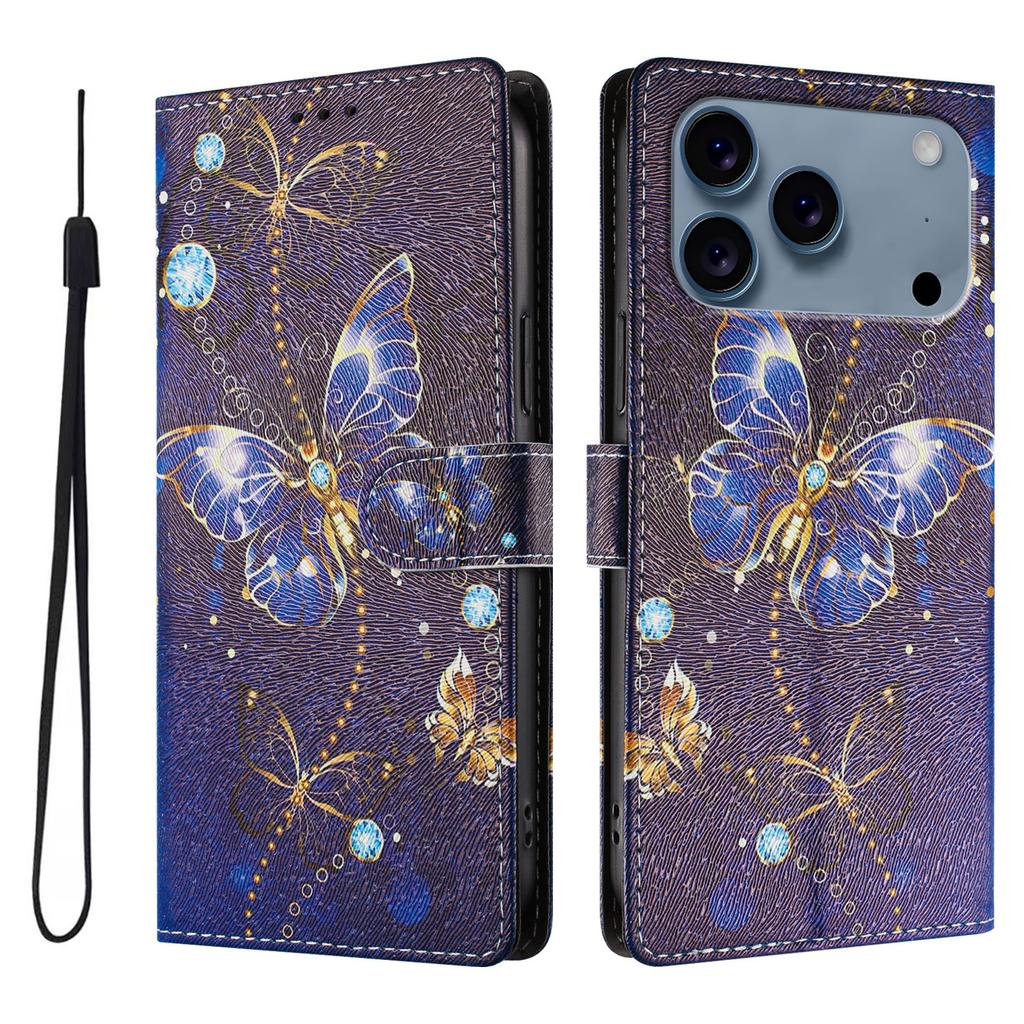 Printed Cartoon Magnetic Leather Wallet Case for IPhone 17 Air 16 16e 15 14 13 12 Mini 11 Pro XS XR Max Plus Cases Phone Cover