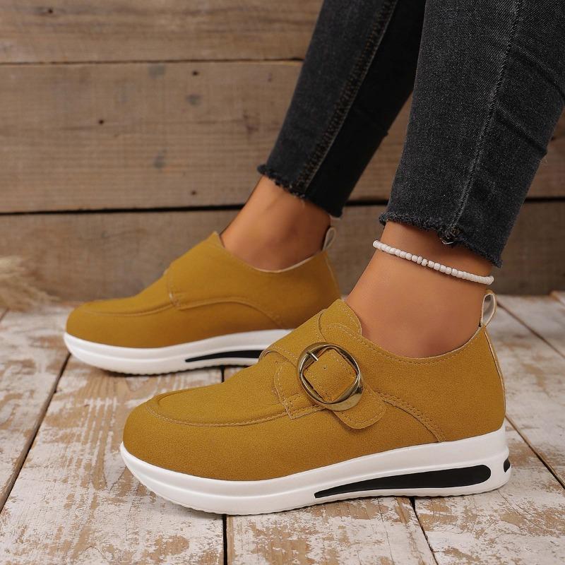 New Casual Round-toed Flat Wedge Heel Women's Shoes with A Shallow Opening and Large Size for Women