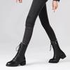 Fashion High Top Boots Women 2024 Thickened High Heel Lacing Double Zip Shoes for Women Mid Calf Boots Chunky Heel Platform Women Boots