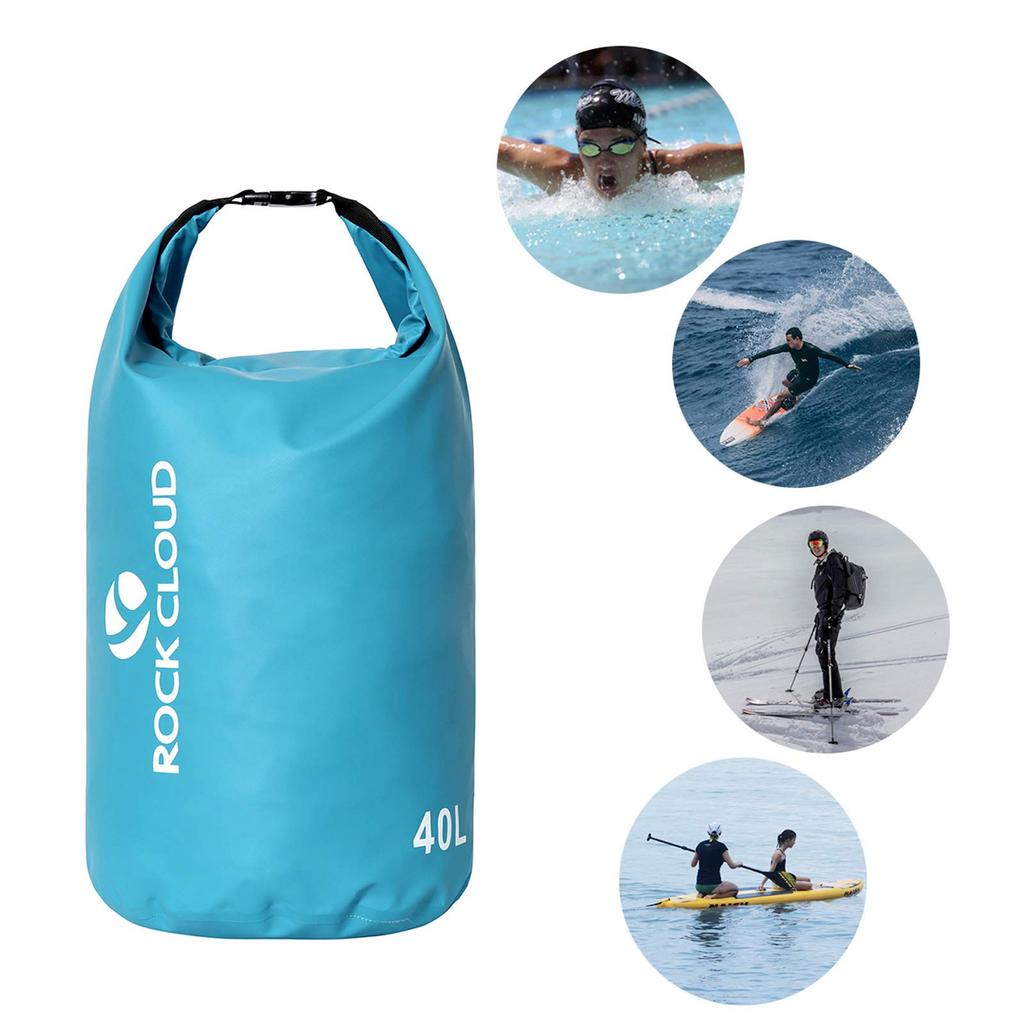 ROCK CLOUD Dry Bag Waterproof Bag Drum Type Waterproof Pouch Backpack Foldable Lightweight 5L 10L 20L 30L 40L For Outdoor Sea Mountain Travel Use,