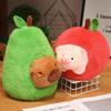 1 adorable apple-shaped pig plush toy, soft polyester stuffed animal, charming bedroom decor, ideal gift for birthdays, Christmas, and Thanksgiving