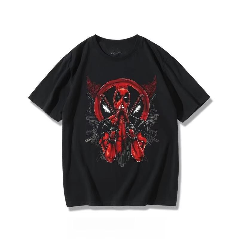 2026 New Deadpool Cartoon Movie Print Summer New Style Unisexs and Womens Casual Fashionable Shortsleeved Tshirt