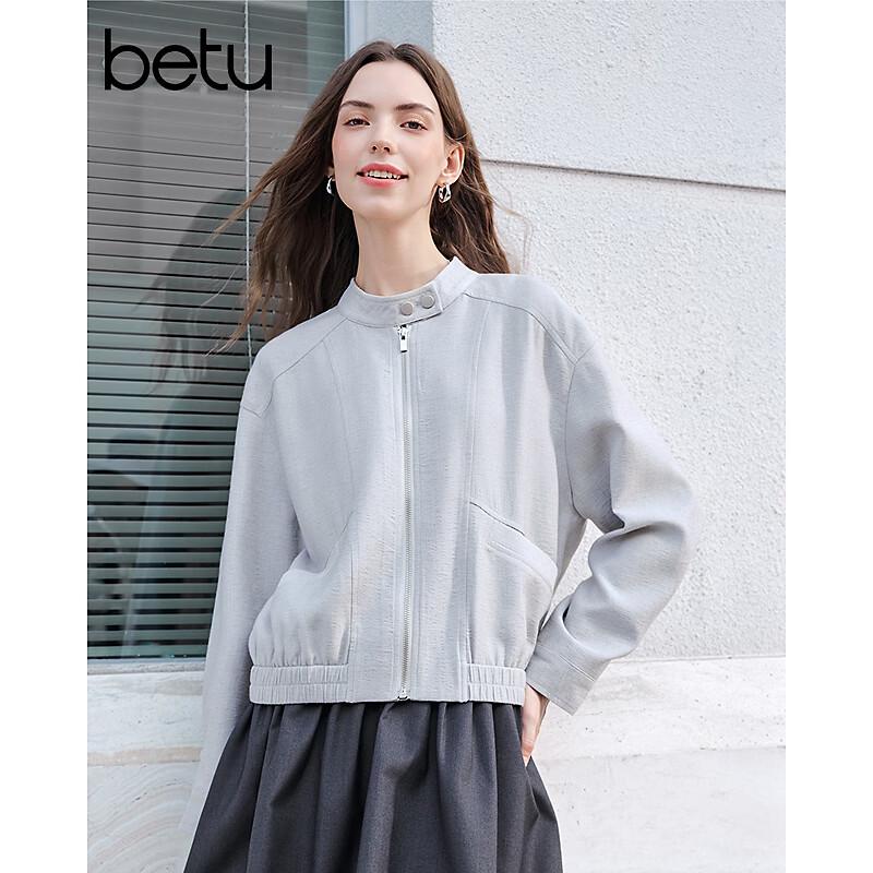 Betu Women's Spring Stand-Collar Casual Short Jacket