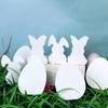 Desk Ornament Mould Flexible Silicone Mold for 3 Rabbit Family Figurine Decoration Gypsum Mold Jewelry Making Supplies