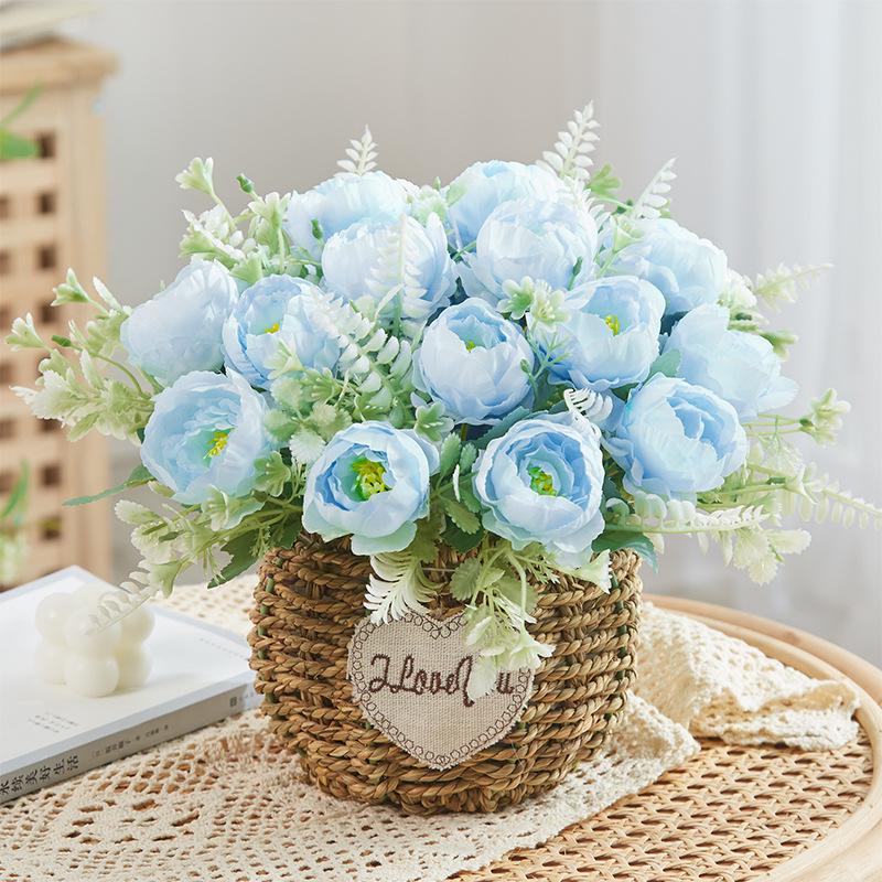 Silk Sunflower Floral Arrangement: Artificial Potted Bouquet for Living Room and Dining Table Decoration.