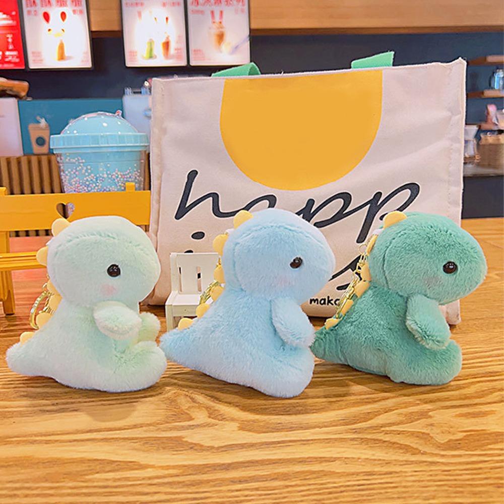 Kawaii 12cm Dinosaurier Plüschtier Spielzeug Anhänger Niedliche Mehrzweck-Plüschtiere Schlüsselanhänger Tragbares Stofftier Schlüsselanhänger Rucksack