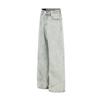 Mens Relaxed Fit Straight Leg Denim Pants Vintage Washed Light Blue Cotton Jeans Casual Wear