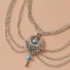 Retro Style Turquoise Foot Chain Handmade Foot Jewelry Casual Hollow Anklet  Festival