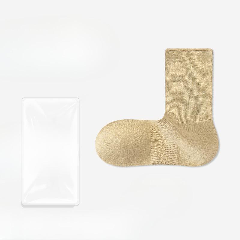 Female Autumn and Winter Pure Color 10A Antibacterial Deodorant Anti Paging Elastic Boneless Tube Stack Socks