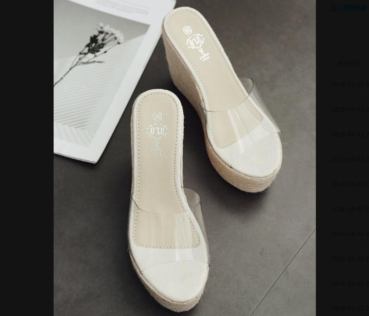 Fashion Women's New Style Hemp Rope Straw High Heel Sandals Wedge Heel Shoes Summer Thick Bottom Transparent
