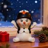 Christmas Snowman Figurine Mini 3" Resin Sitting Snowman Tabletop Decoration for Home Desk Shelf Fireplace Mantle Winter Holiday Party Supplies