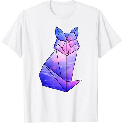 Galaxy Fuchs Abstrakt Geometrisch Tier Sterne Design T-Shirt
