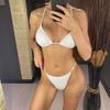 With Long Sleeve Cover Up Halter Bikini Women Swimwear Female Swimsuit Three-pieces Bikini set Bather Bathing Suit Swim