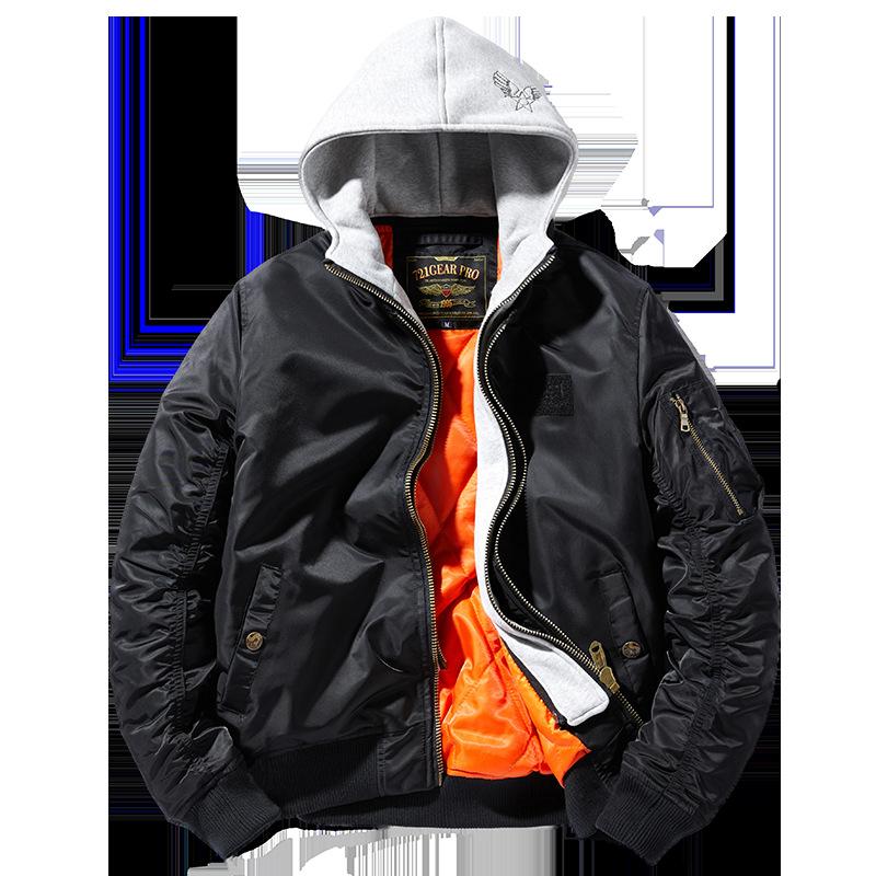 

Осенне-зимняя куртка-бомбер, мужской бейсбольный костюм, утолщенная короткая свободная уличная хлопковая куртка M чёрный