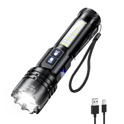 Letmy Leistungsstarker Handheld 2000mAh Große Militärische Neue LED Wiederaufladbare COB Arbeits-IPX6 7 Dimmbar Batteriestand Ideal für Stromausfall Nacht und Handheld