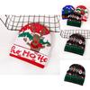Snowflake Party Letters Knit Hat With No Brim Design For Winter Casual Styling