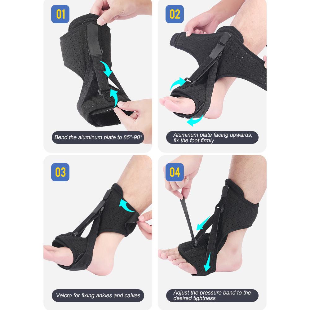 1Pc Plantar Fasciitis Night Splint Adjustable Orthotic Achilles Tendonitis Stretching Sling Foot Brace Upgraded Orthopedic Strap