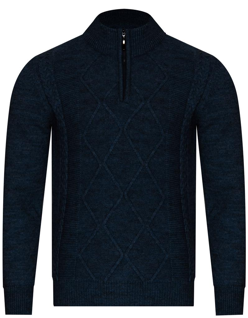 Men's turtleneck sweater - 8157 Navy Blue L