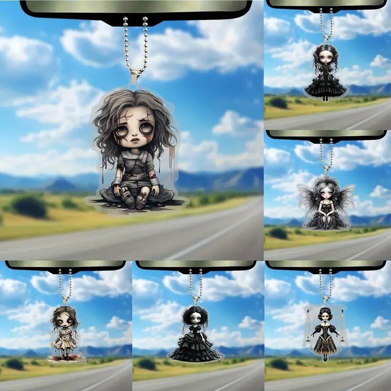 Charming Acrylic Gothic Figure Hanging Ornament For Vintage Halloween Accessories Car