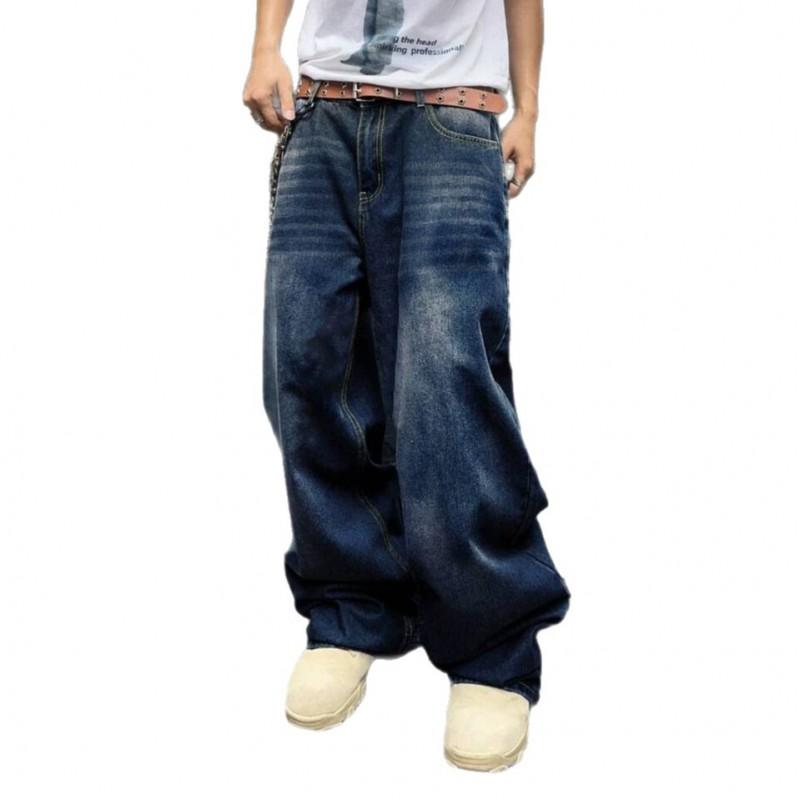 Mens Relaxed Fit Straight Leg Denim Jeans 2026 Fall Streetwear Style High Waist Casual Cotton Pants