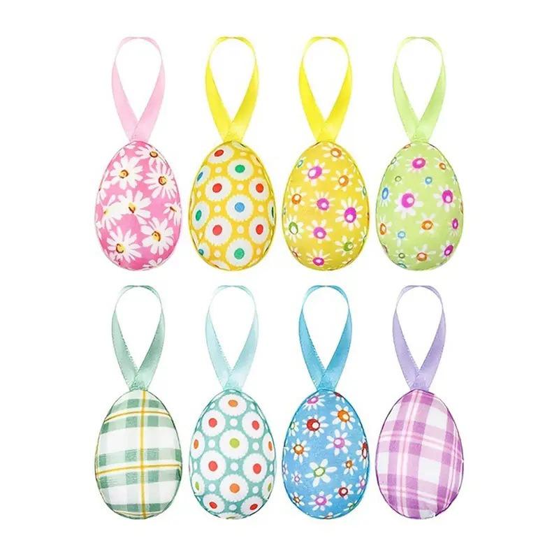 Indoor Party Decoration Props Easter Atmosphere Flower Dot Grid Pattern Foam Egg Hanging Festival Scene Decoration Props